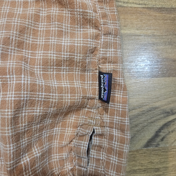 Patagonia Men’s XL Hemp Organic Cotton Plaid Button Shirt Rust Orange - Picture 6 of 8